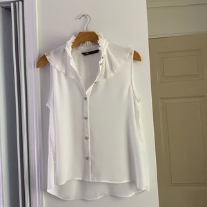 White shirt with crystals bottom